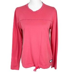 Adidas Shirt Women Medium Pink Long Sleeve Drawstring Climalite Activewear Adult